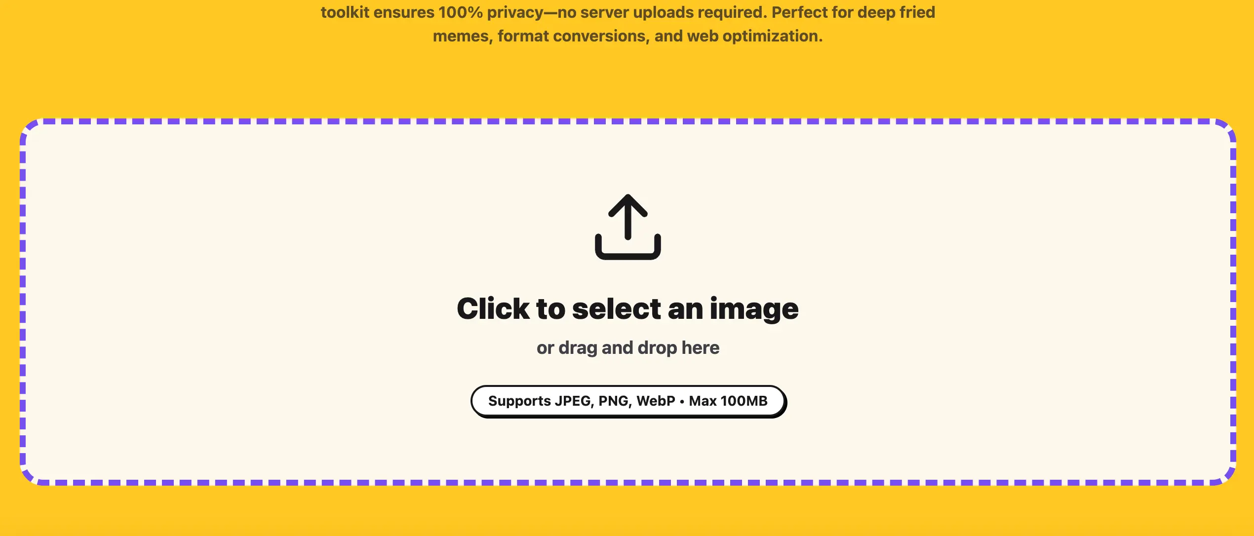 Select a photo to generate a low quality image