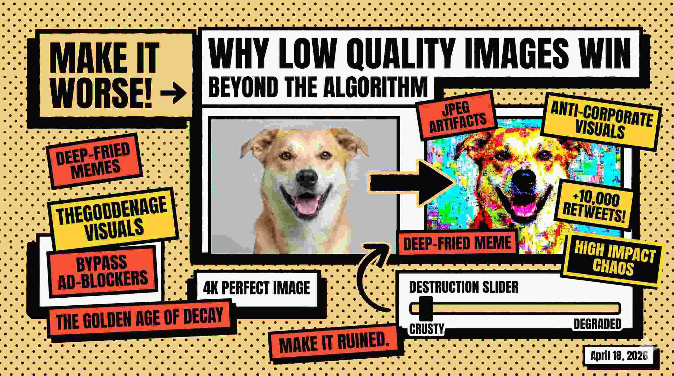 The Science of Deep Fried Memes: Why a Low Quality Image Gets More Clicks